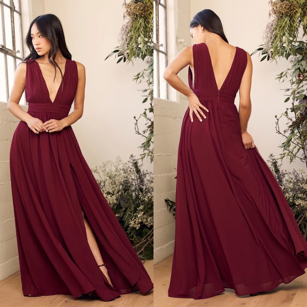 Lulus | Dresses | Lulus Heavenly Hues Burgundy Maxi Dress